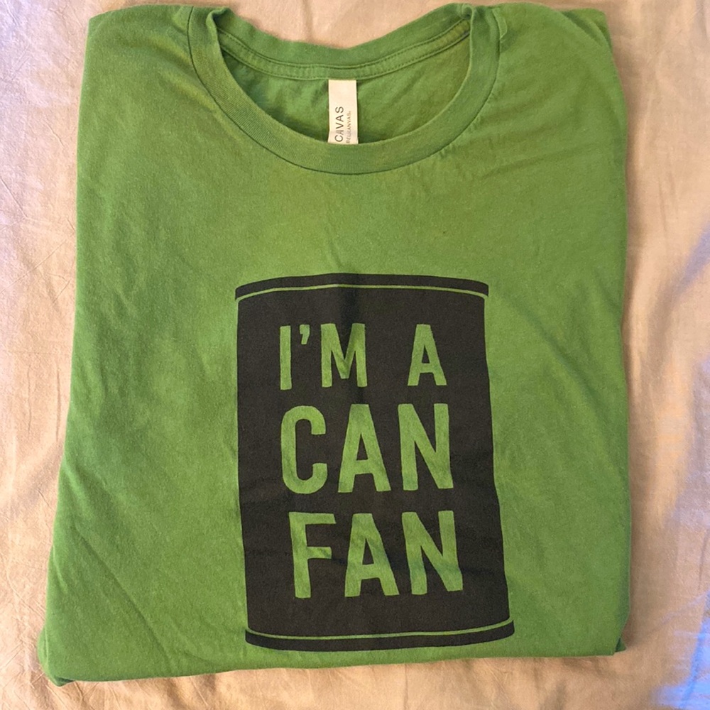 CAN Men’s Tee Shirt XL I’m a Can Fan Prog Rock krautrock Green Cotton - Picture 2 of 3